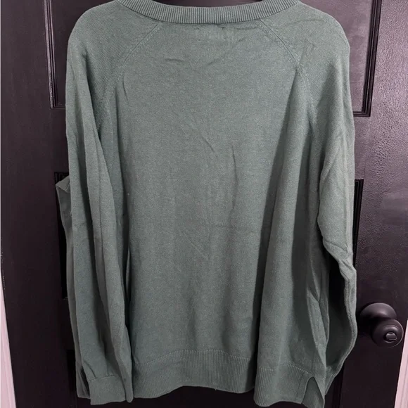 Lucky Brand Teal V-Neck Sweater - Picture 3 of 3